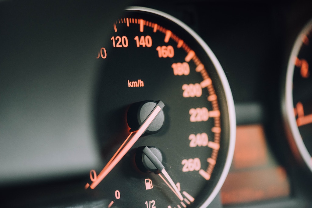 Speedometer in car